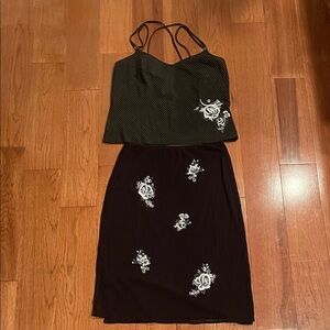 Vivienne Tam Elegant Floral Embroidered Skirt Set